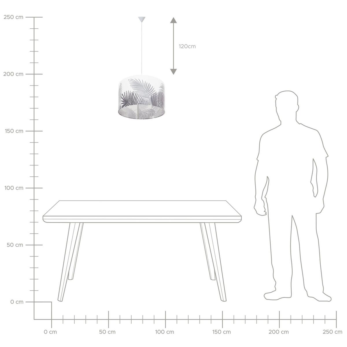 HÄNGELEUCHTE Ziller 48/48/157 cm - Grau, Textil (48/48/157cm) - Beliani