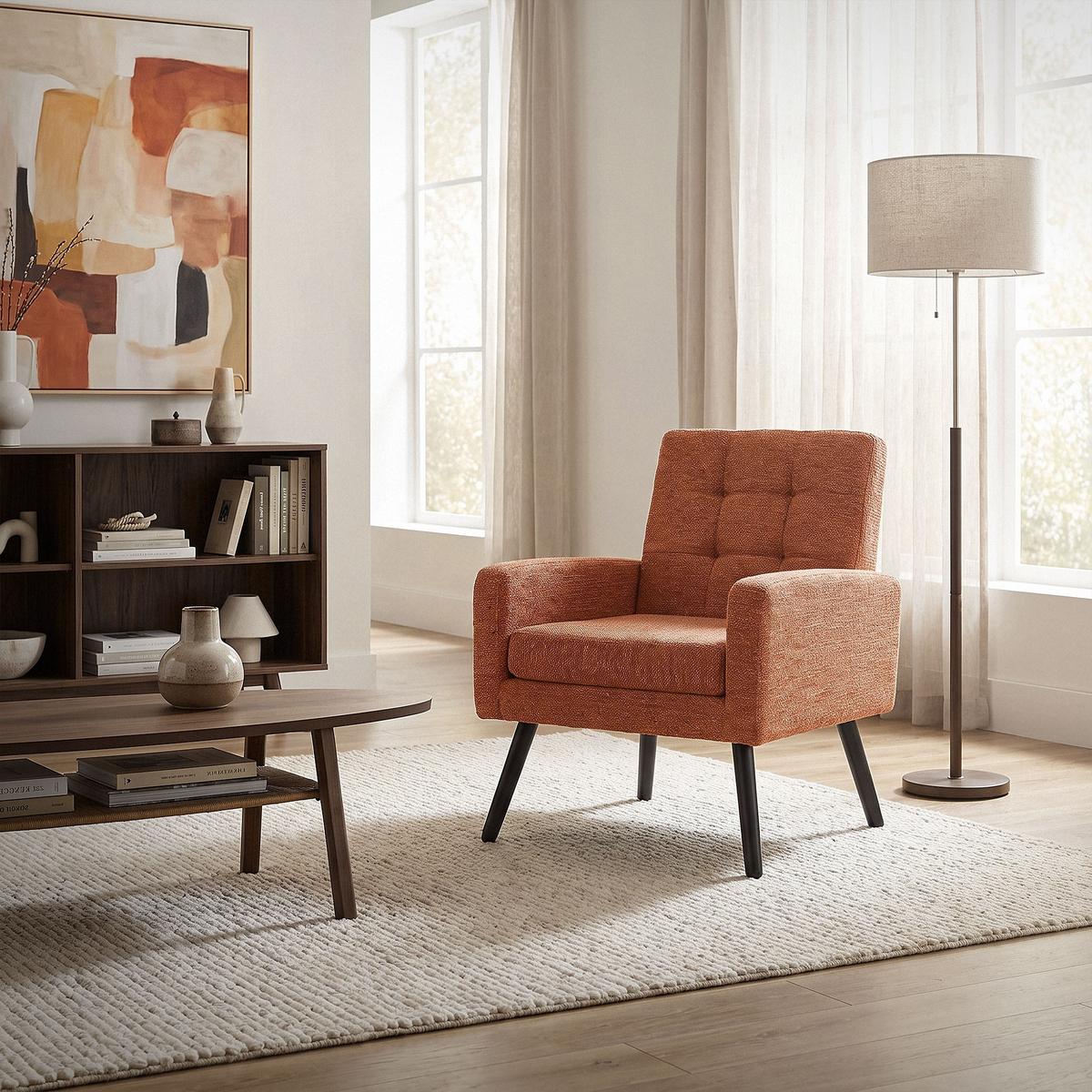 SESSEL mit Stahlbeinen und Webstruktur Relaxsessel 66,5x80x63,5 cm Rot - Rot/Schwarz, Textil/Metall (66.5/80/63.5cm) - ML-DESIGN