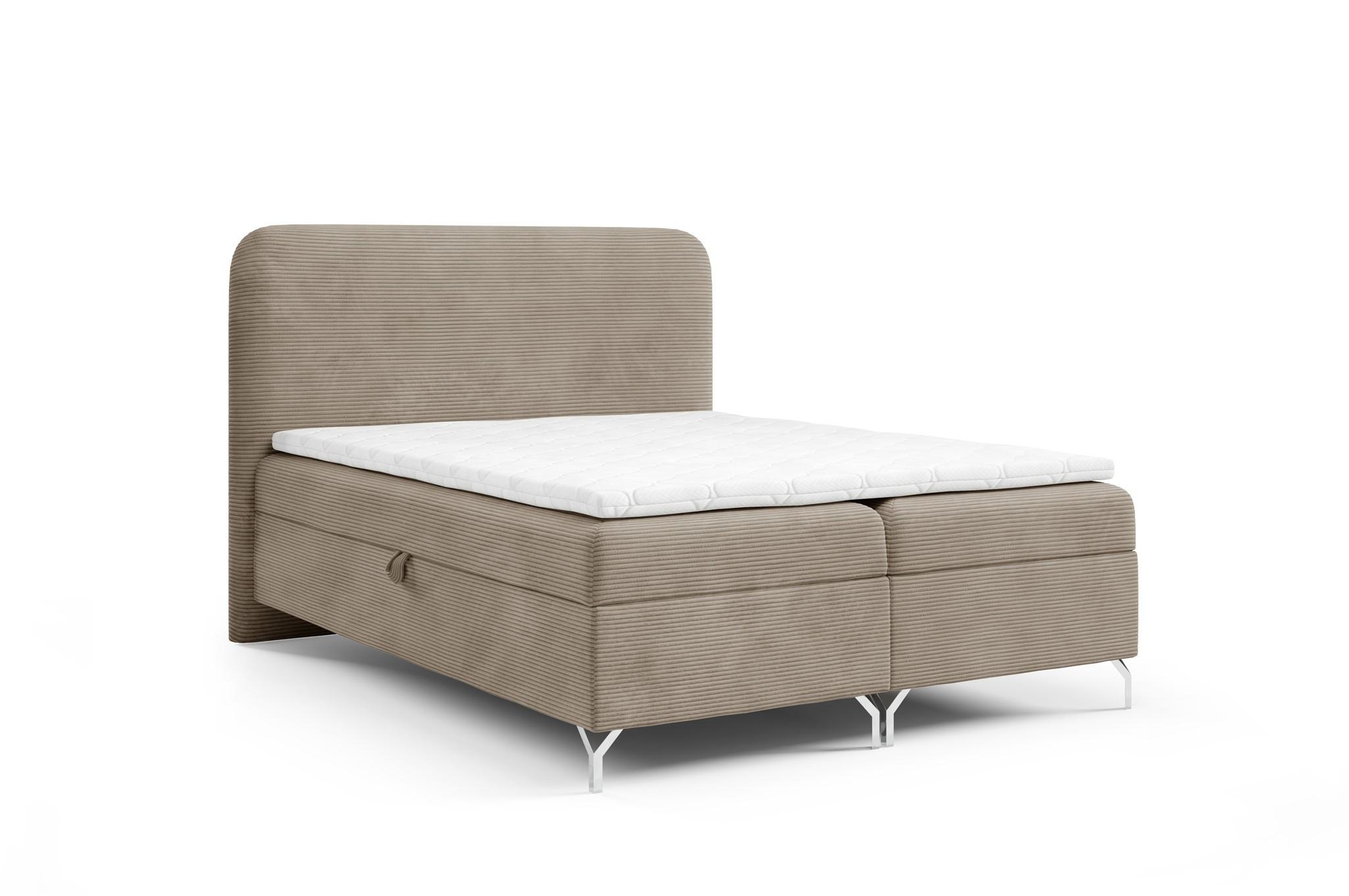 BOXBETT Emilio In überlänge - Beige, Holzwerkstoff/Textil (120/220cm) - Fun Möbel