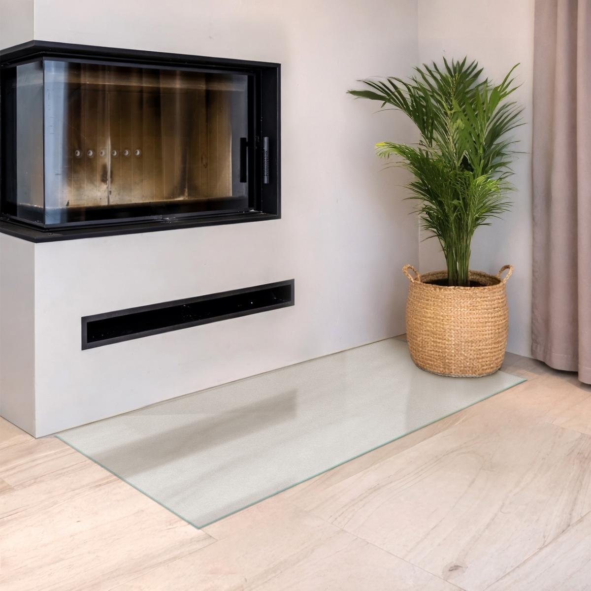 GLASBODENPLATTE für Kaminofen 120x60 cm – Milchglas Optik - Transparent, Glas (120/70/0.4cm) - TULUP