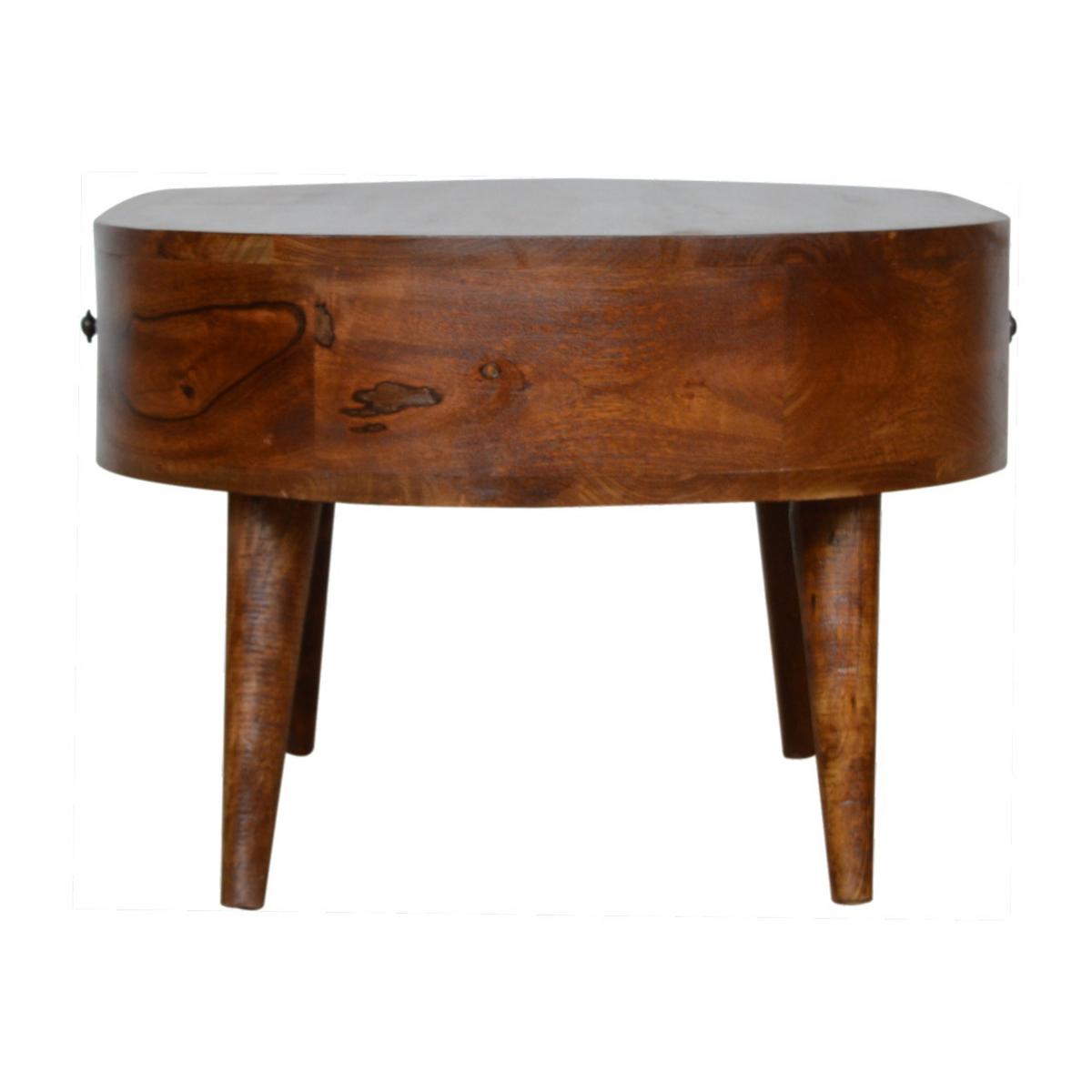 COUCHTISCH mit 2 Schubladen, Nordische Beine, Braun - Messingfarben/Braun, Holz/Metall (55/85/40cm) - Artisan Furniture