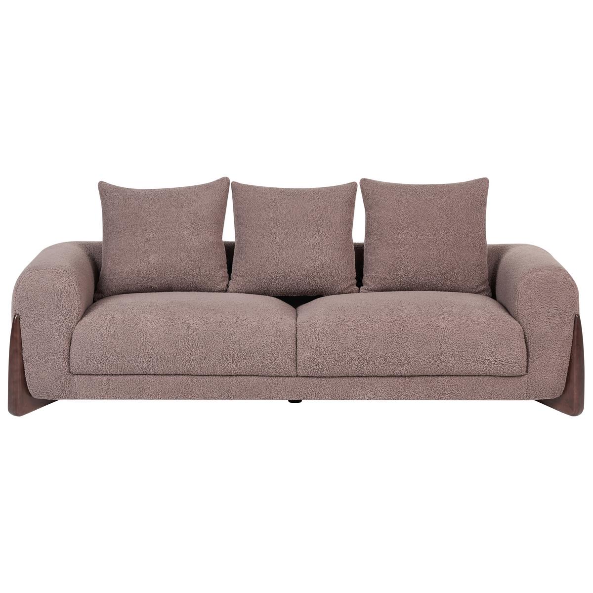 SOFA-SET 6-Sitzer Bouclé Braun Vinliden - Braun, Textil (217/82/87cm) - Beliani
