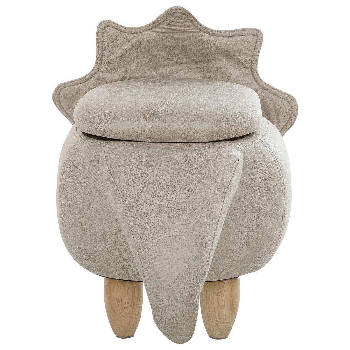 TIERHOCKER Triceratops 42/92/56 cm - Grau, Kunststoff/Textil (92/56/42cm) - Beliani