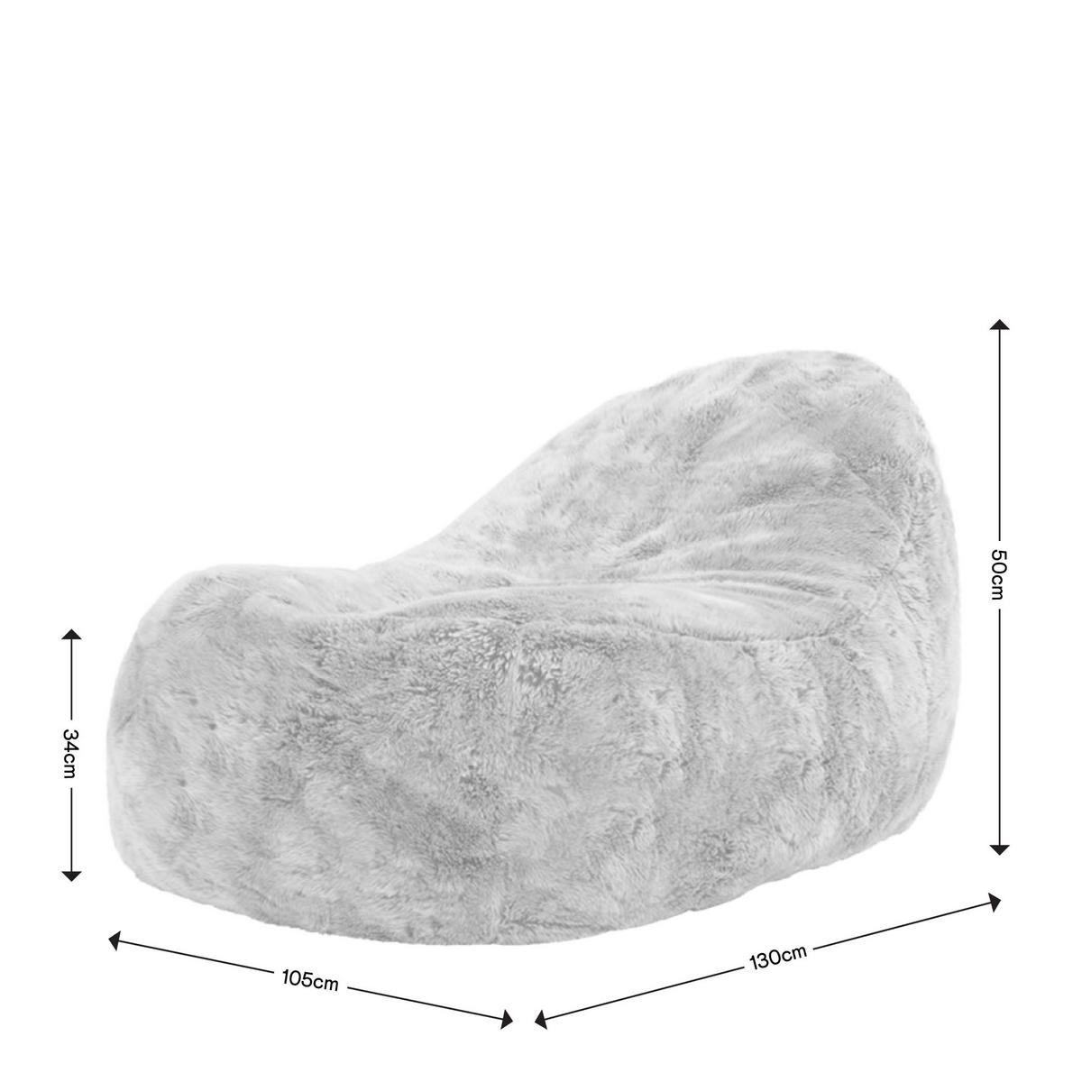 SITZSACK-LIEGE aus Kunstfell - Grau, Kunststoff (105/51/130cm) - icon