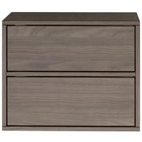 NACHTTISCH hängend Framme Walnuss Holzoptik mit 2 Schubladen, 50 cm - Dunkelbraun, Holzwerkstoff (50/40/36cm) - Selsey