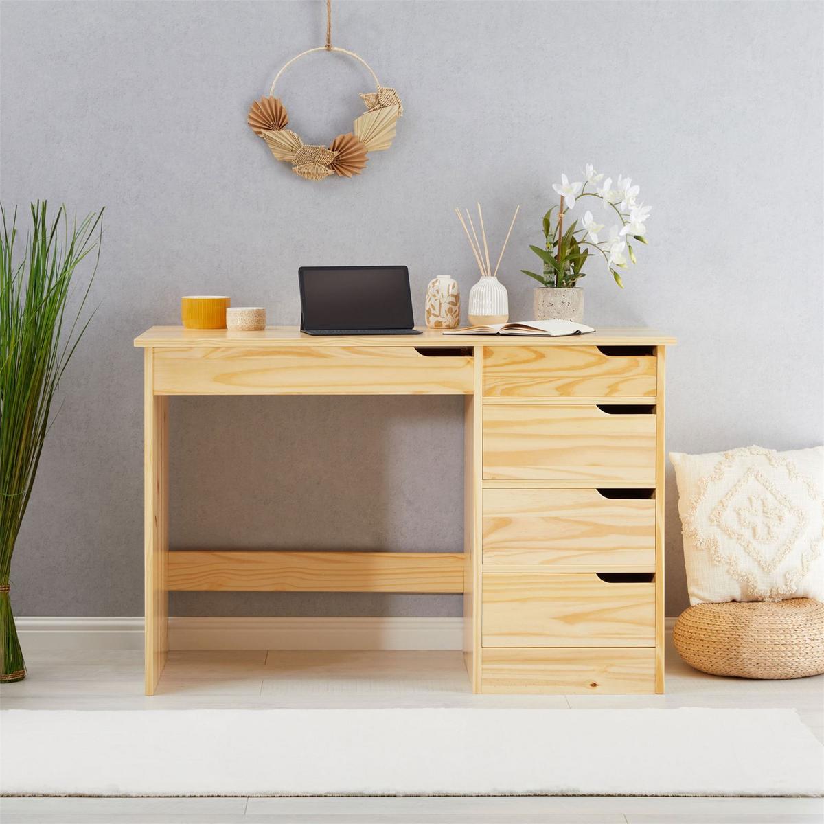 SCHREIBTISCH HUGO natur - Naturfarben, Holz (54/114/76cm) - IDIMEX