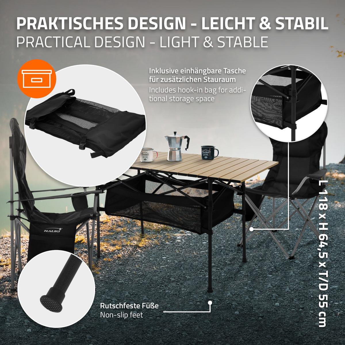 CAMPINGTISCH Beige - Beige, Metall (55/118/64.5cm) - Hauki