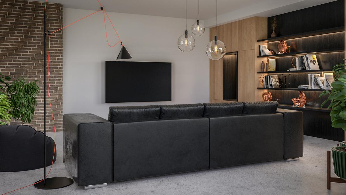 BIGSOFA Rico Anthrazit Microfaser Vintageoptik - Anthrazit/Schwarz, Kunststoff/Textil (290/80/110cm) - S-Style