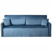 SCHLAFSOFA 3-Sitzer Samtstoff Blau Egge - Blau, Textil (220/88/93cm) - Beliani
