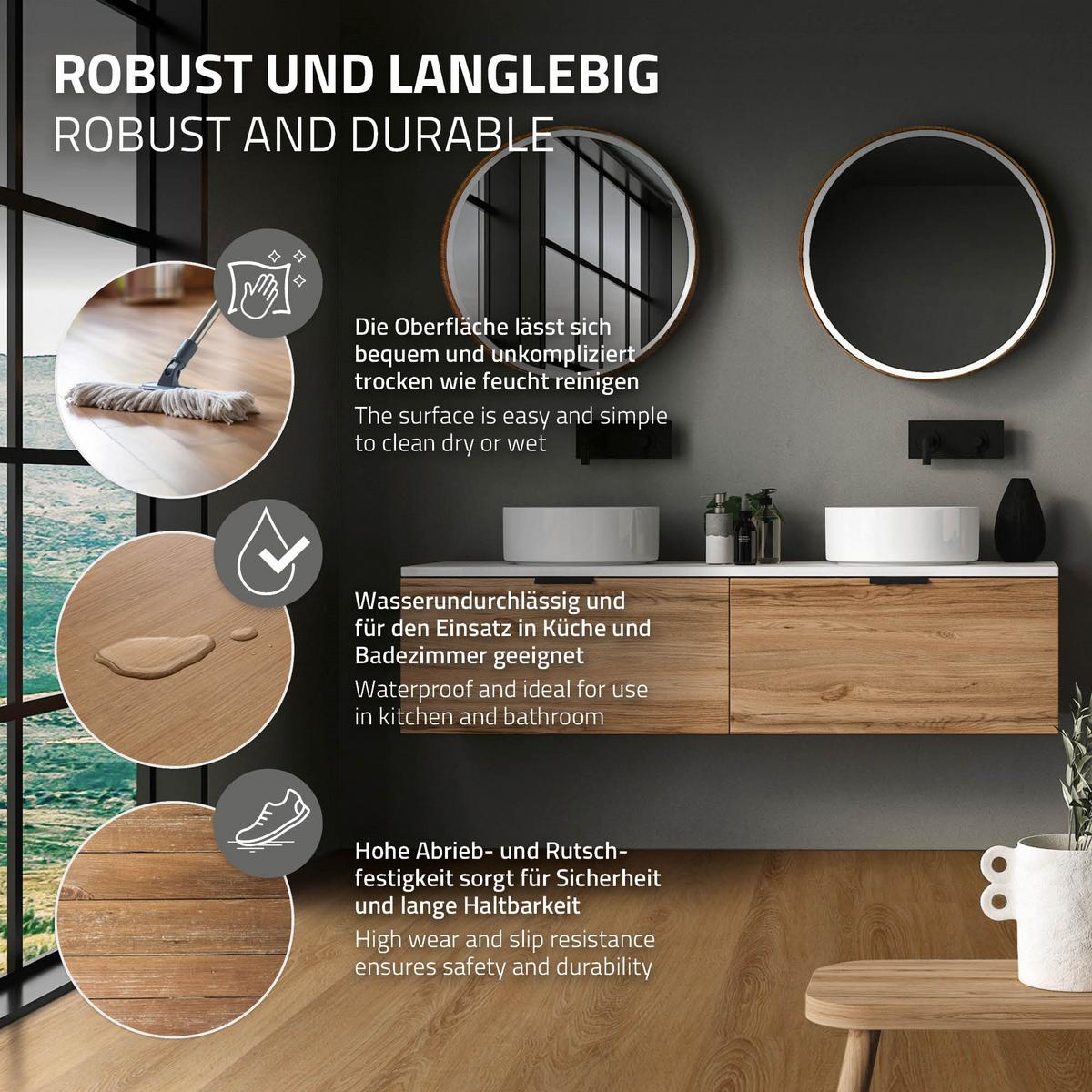 VINYLBODEN Click 6,16m²/28 Dielen Sandbar Eiche - Braun, Kunststoff (122/18/0.42cm) - ML-DESIGN