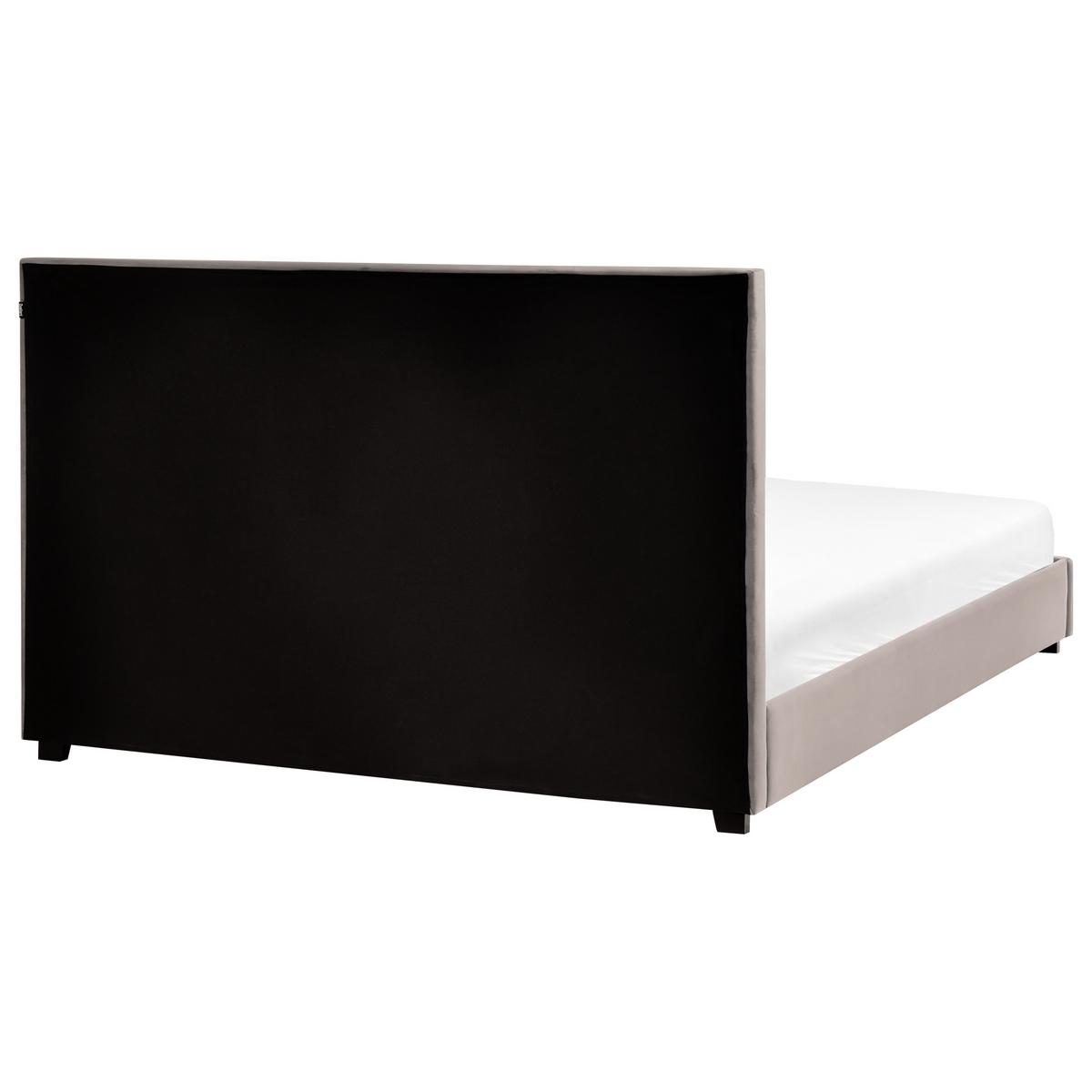 BETT mit Lattenrost 180/200 cm Taupe Rouen - Taupe/Schwarz, Textil (180/200cm) - Beliani
