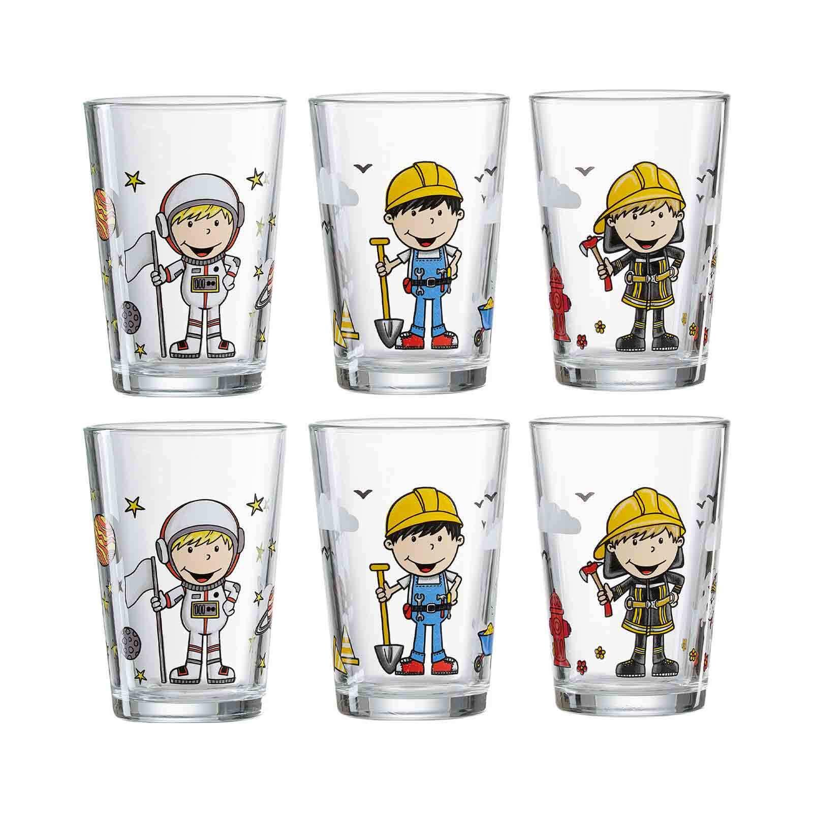 KINDERGLÄSER Berufe Jungen bunt 205 ml 6-tlg. - Multicolor, Glas (0.205L) - Ritzenhoff Breker