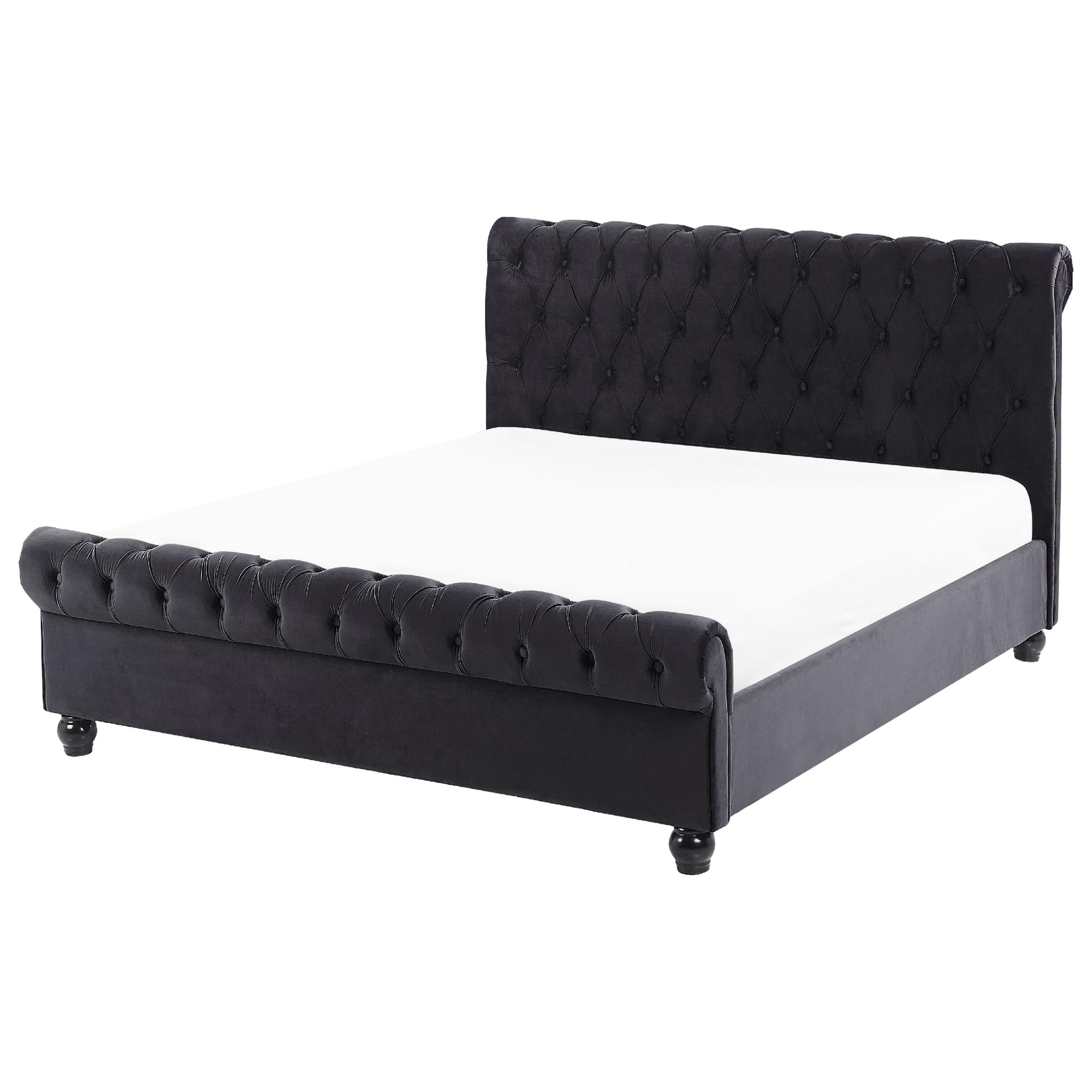 BETT 140/200cm Schwarz Avallon - Schwarz, Textil (140/200cm) - Beliani