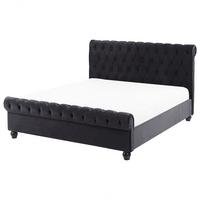 BETT 140/200cm Schwarz Avallon - Schwarz, Textil (140/200cm) - Beliani