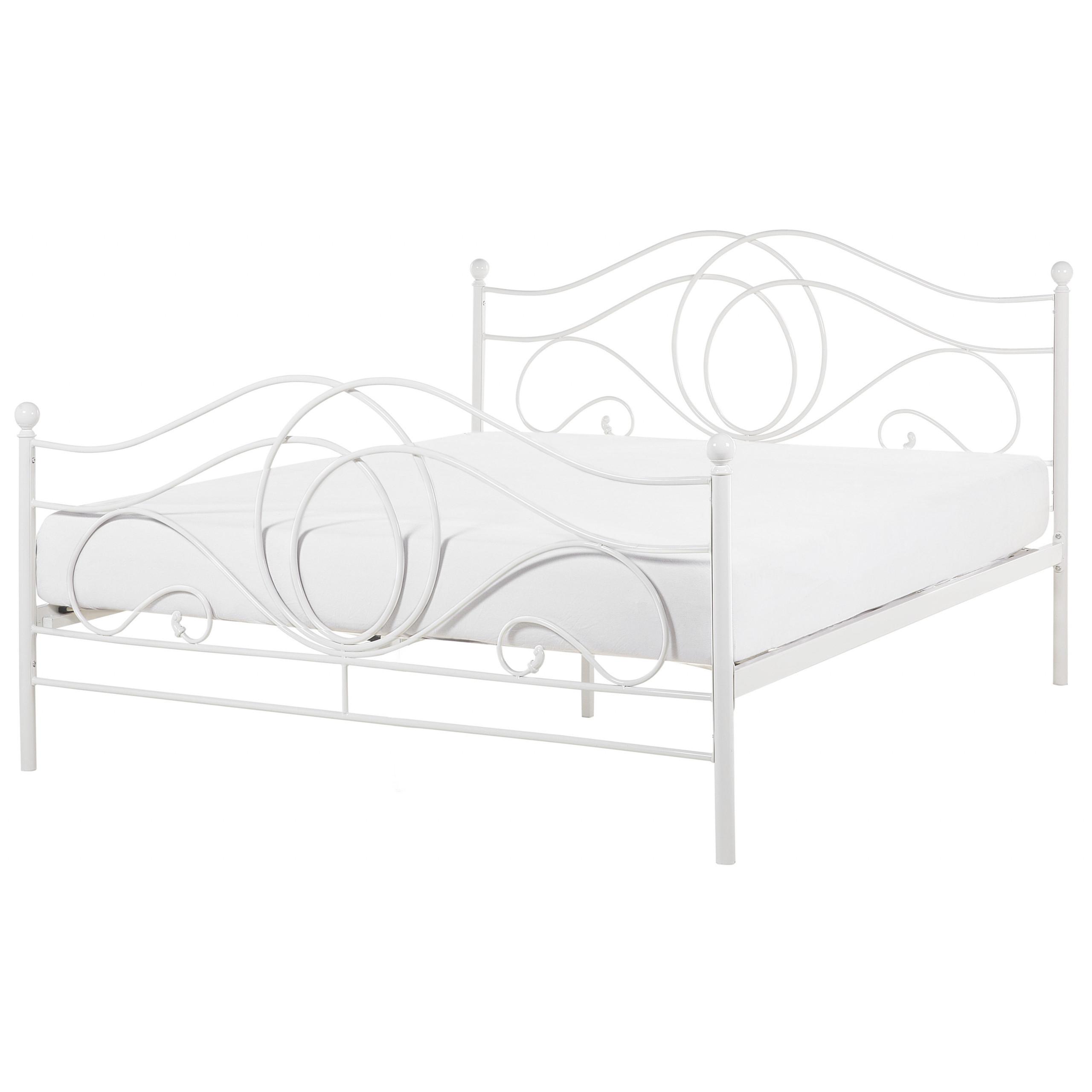 METALLBETT 140/200cm Weiß Lyra - Weiß, Metall (140/200cm) - Beliani