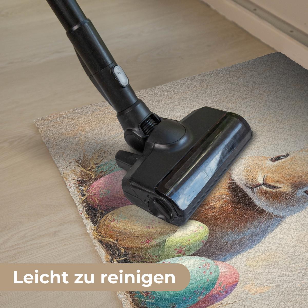 FUSSMATTE Osterhase - Pastell - Eier Schmutzmatte 60x40 cm - Beige/Multicolor, Kunststoff (40/60cm) - MuchoWow