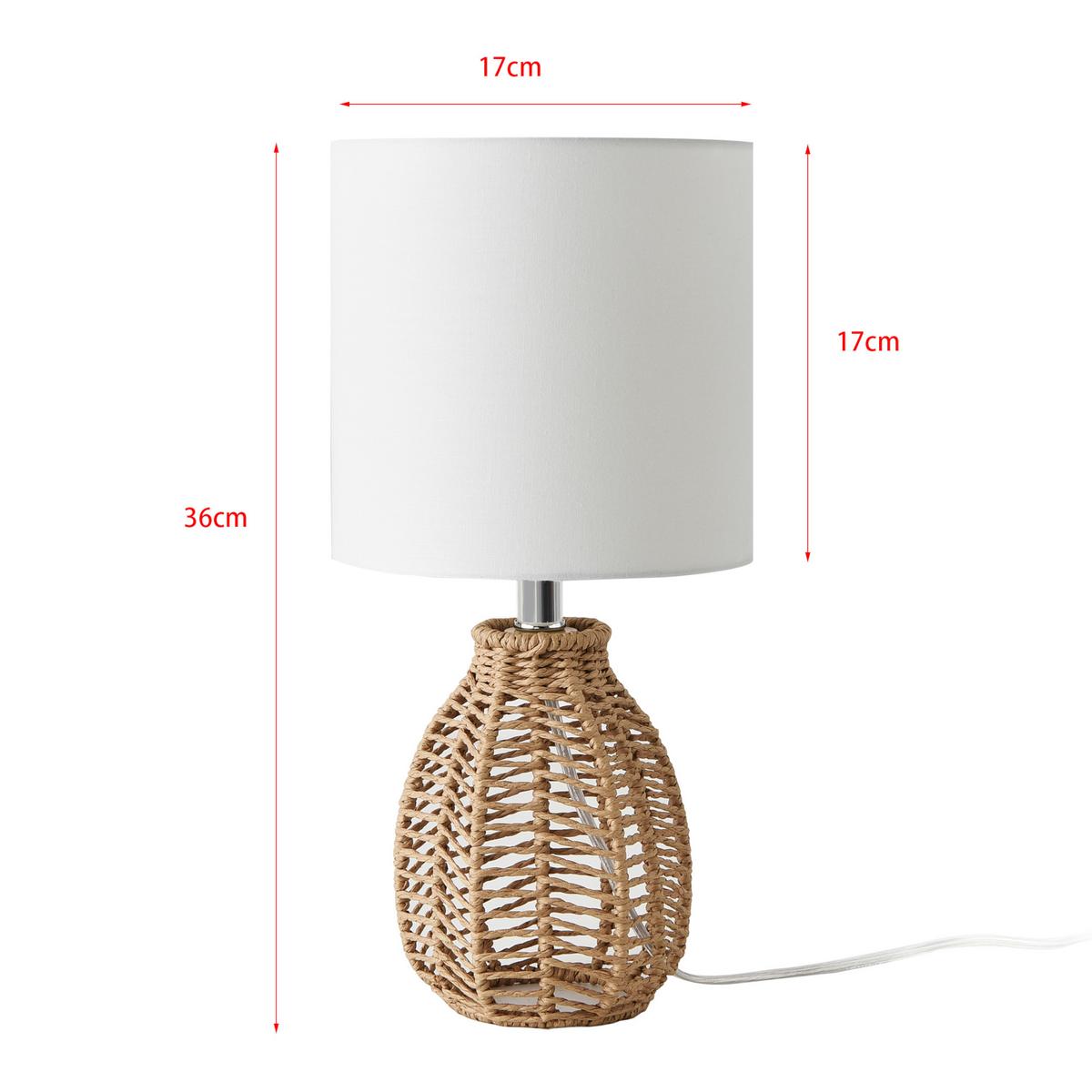 TISCHLAMPE Alfreton - Naturfarben/Weiß, Naturmaterialen/Textil (17/17/36cm) - lux.pro