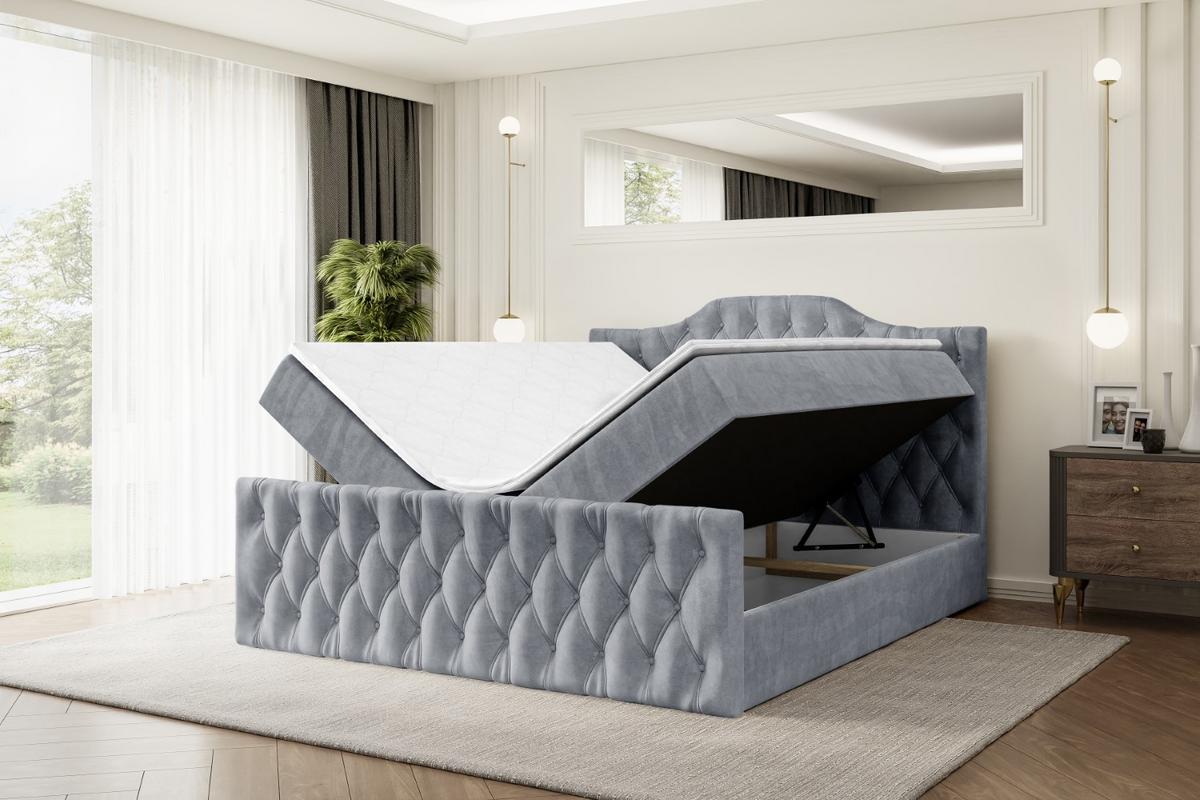BOXBETT VILA-1-Z - 140x200 cm - H3 - Grau - Grau, Holzwerkstoff (140/200cm) - ALTDECOR