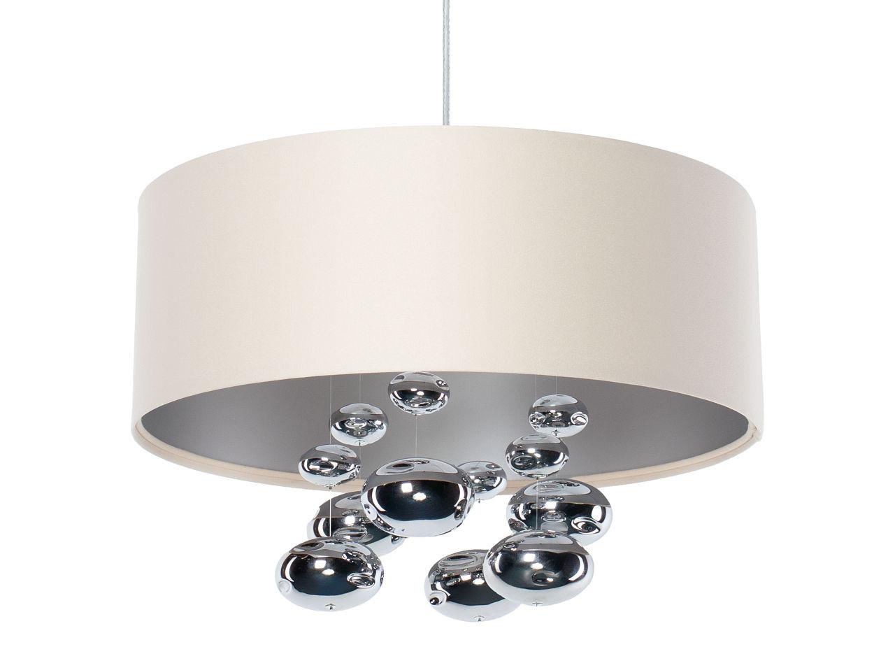 HÄNGELEUCHTE Silber 40/96 cm - Beige/Silberfarben, Kunststoff (40/1/96cm) - ONZENO