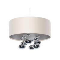 HÄNGELEUCHTE Silber 40/96 cm - Beige/Silberfarben, Kunststoff (40/1/96cm) - ONZENO