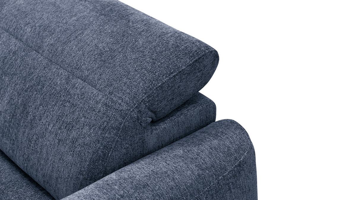 ECKSOFA NERO 4-Sitzer, dunkelblau - Schwarz/Dunkelblau, Holz/Textil (272/81/159cm) - Wozimo