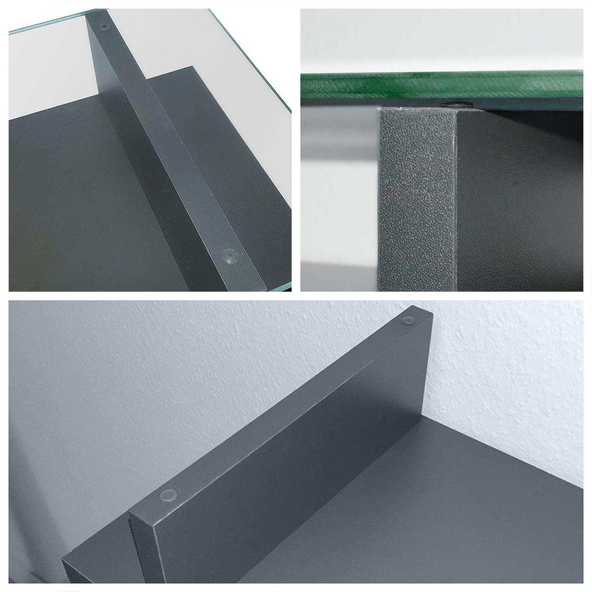 SCHUHSCHRANK Space Grau Hochglanz / Schwarz Hochglanz - Grau, Holzwerkstoff (89/128/23cm) - Vladon