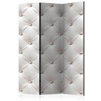 PARAVENT Einseitig Bedruckter 3-tlg 135x172 cm Elegante Steppmuster - Grau, Holz/Textil (135/172/3cm) - Muralo