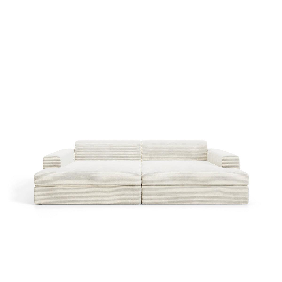 SOFA Paola 3 Sitzplätze Gebrochenes Weiß - Weiß, Holz (272/86/167cm) - Petits-meubles