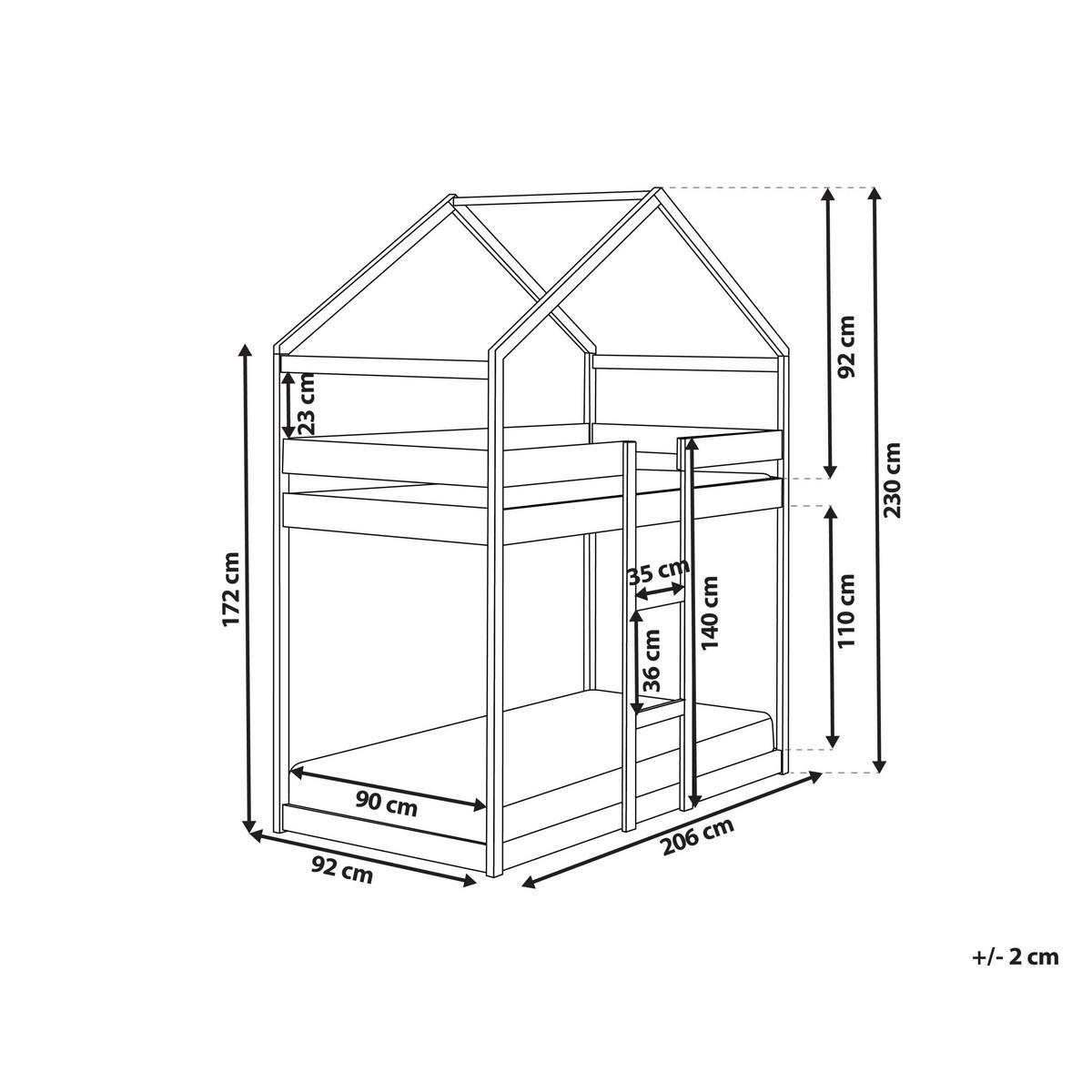 HOCHBETT 90x200 cm Heller Holzfarbton Labatut - Hellbraun, Holz (90/200cm) - Beliani