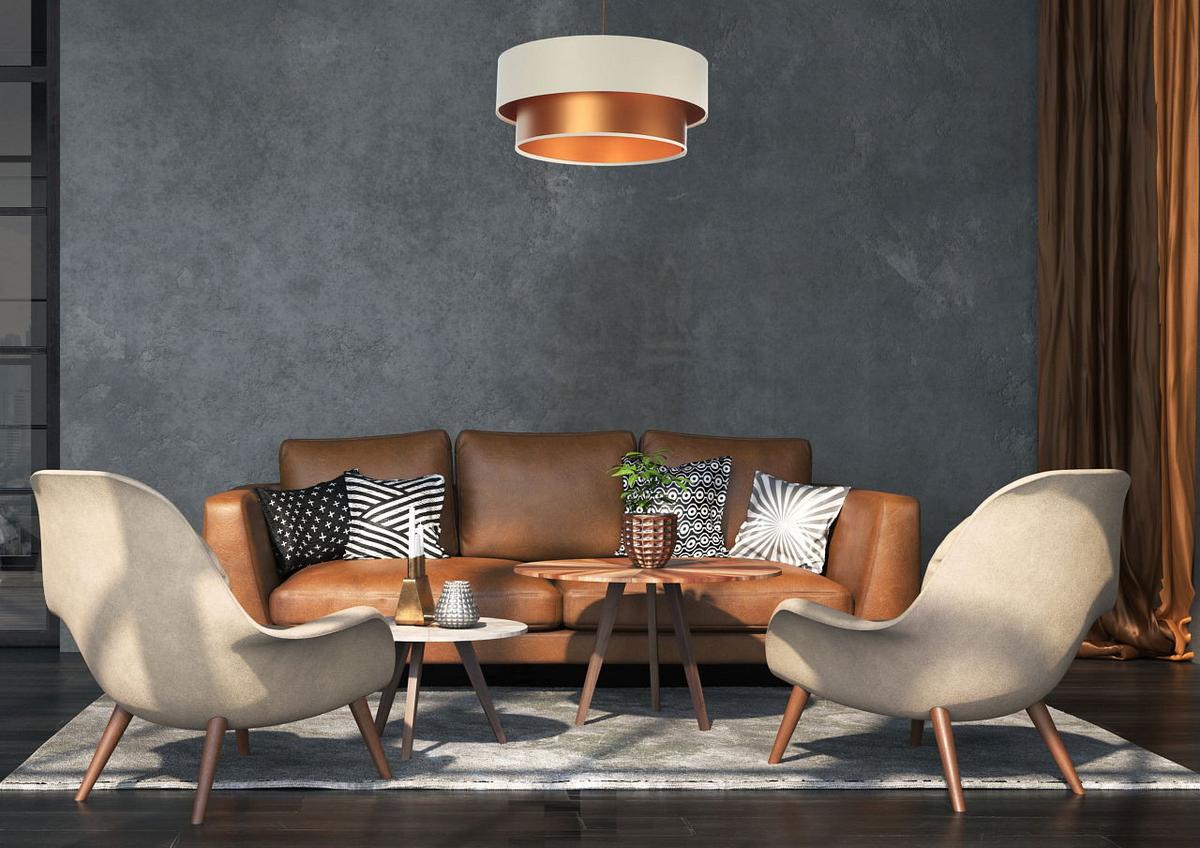 HÄNGELEUCHTE Kupfer 60/20 cm - Beige/Kupferfarben, Kunststoff (60/1/20cm) - ONZENO