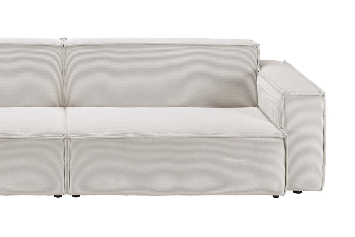 SOFA SAMU Silber Cord - Silberfarben/Schwarz, Textil (236/72/106cm) - KAWOLA
