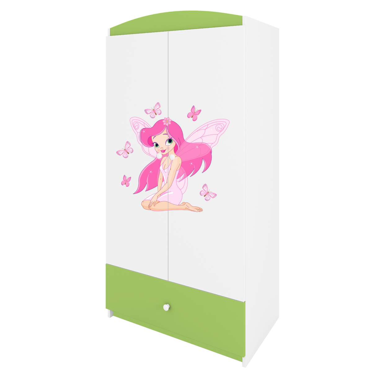 KINDERKLEIDERSCHRANK Elfe I - Grün, Holzwerkstoff (90/175/52cm) - RAUMHIRSCH FURNITURE