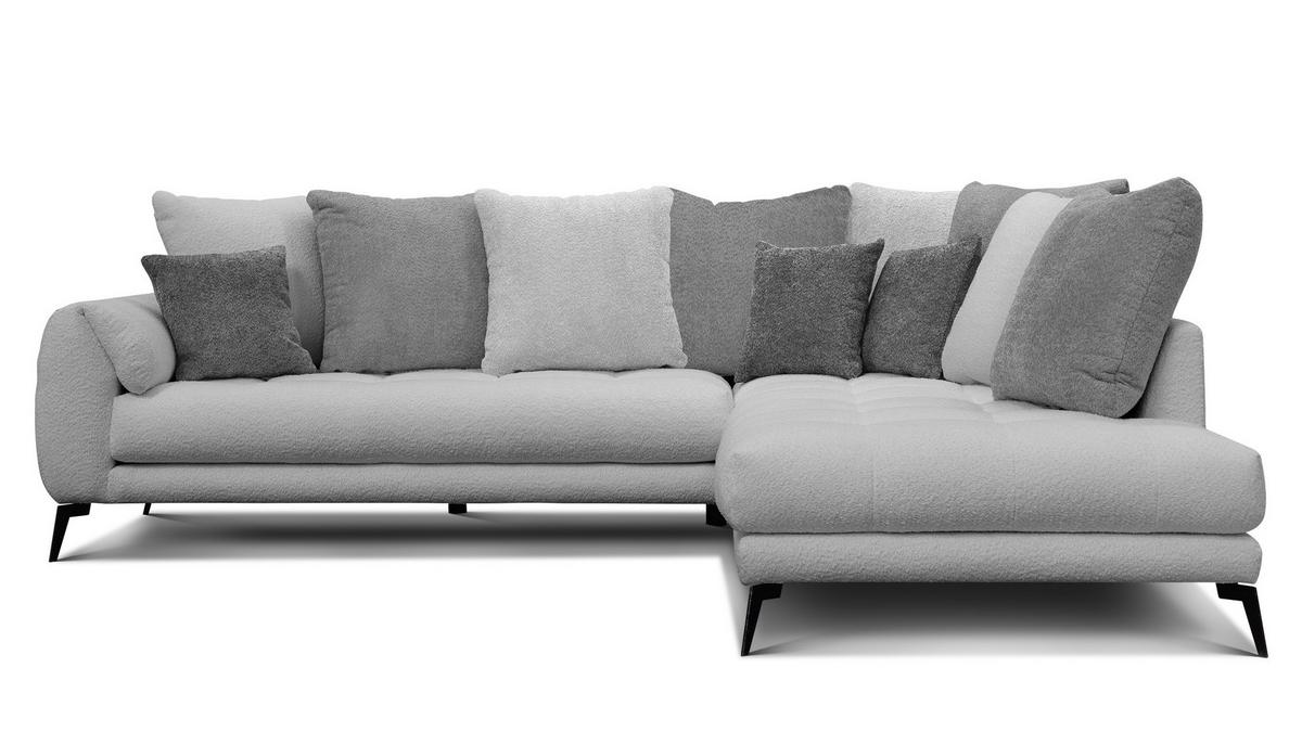 ECKSOFA CALME 5-Sitzer, hellgrau und dunkelgrau - Hellgrau/Schwarz, Holz/Textil (294/229cm) - Wozimo