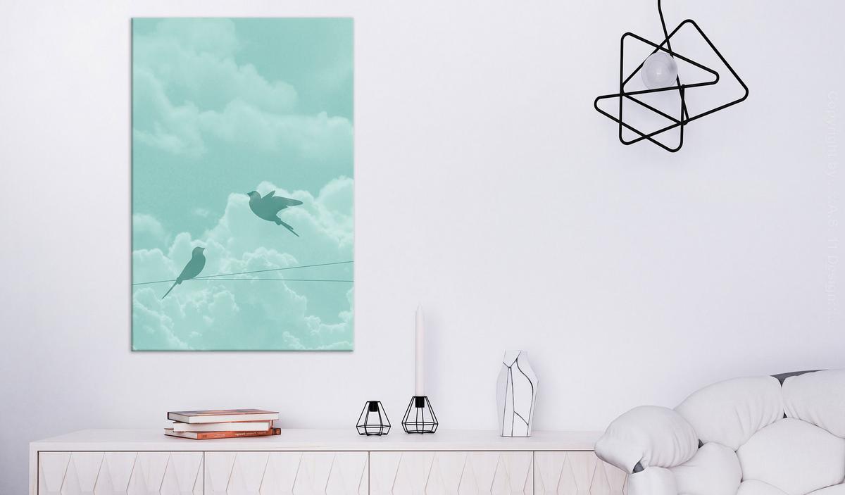 KUNSTDRUCK Grün 40/60 cm - Grau/Grün, Textil (40/60cm) - KUNSTLOFT