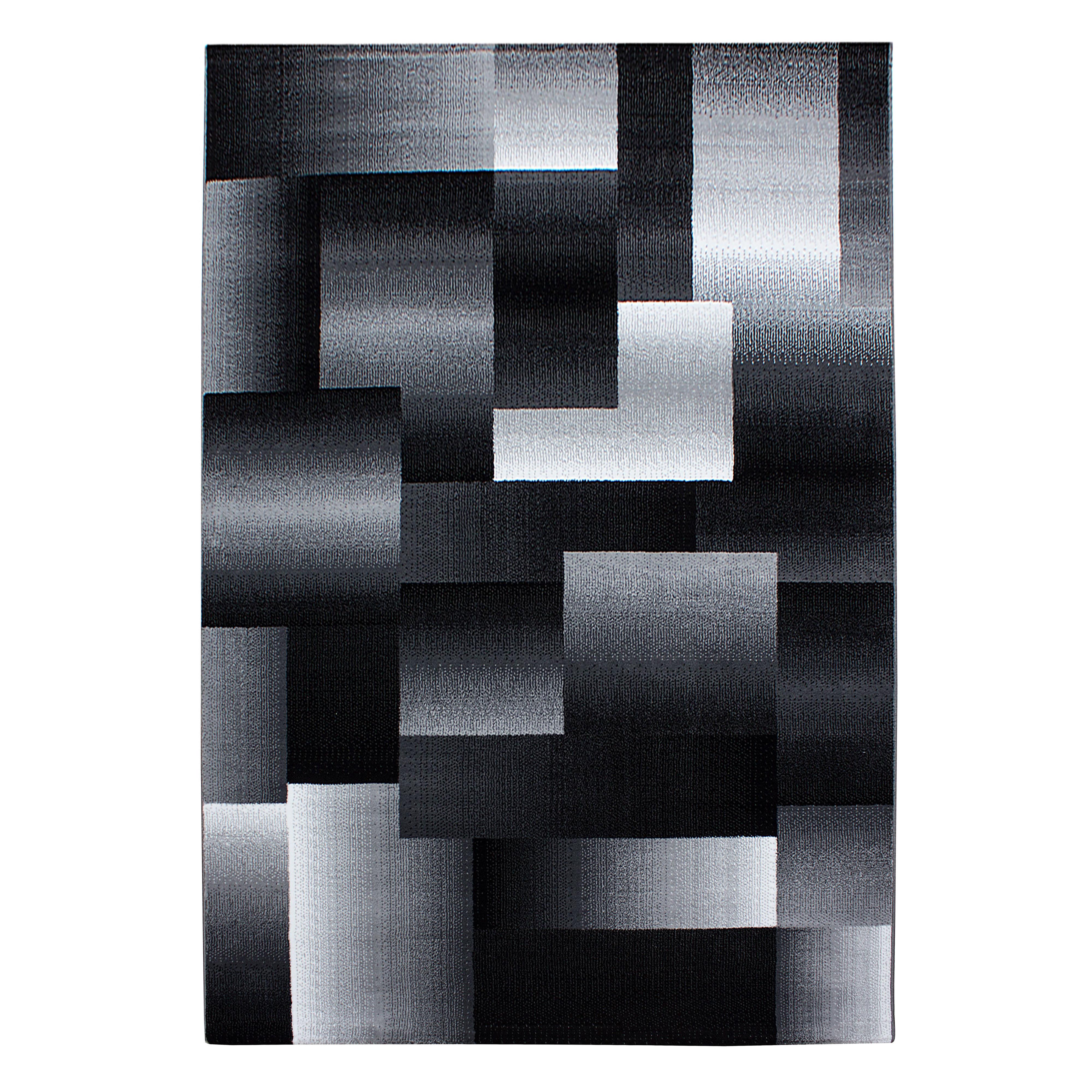 TEPPICH Kurzflor ASPEN in Schwarz, abstrakt kariert, 160 x 230 cm - Schwarz, Textil (230/160cm) - KADIMA DESIGN