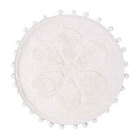BADEMATTE Blume rund 60 cm, Baumwolle - Weiß, Textil (60/60cm) - Homescapes