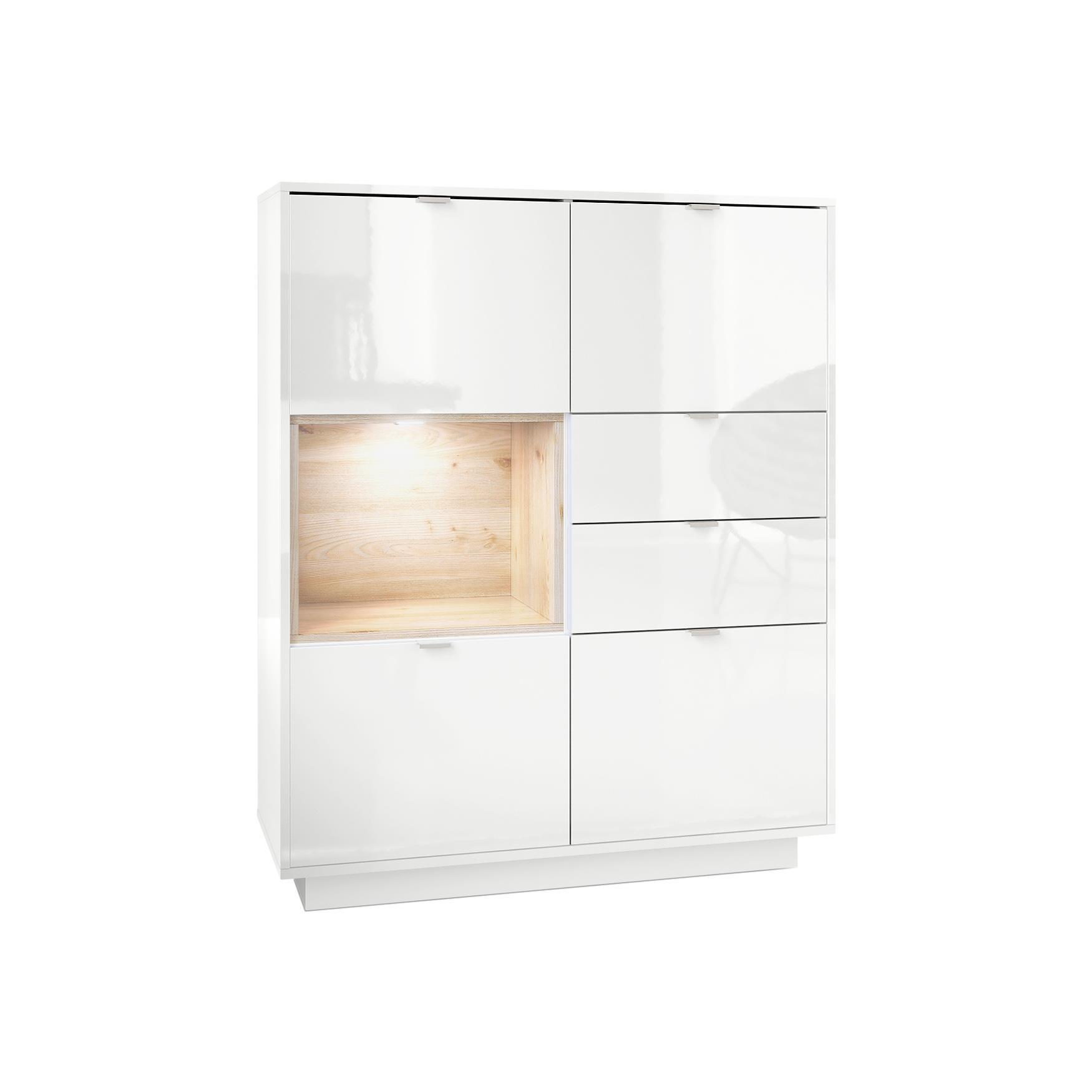 HIGHBOARD Metro Einsatz in Eiche Nordic - Silbereichenfarben, Holzwerkstoff (103/123/37.5cm) - Vladon