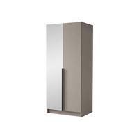 KLEIDERSCHRANK Bono II - Kaschmir/Schwarz, Holzwerkstoff/Metall (100/215/58cm) - MIRJAN24