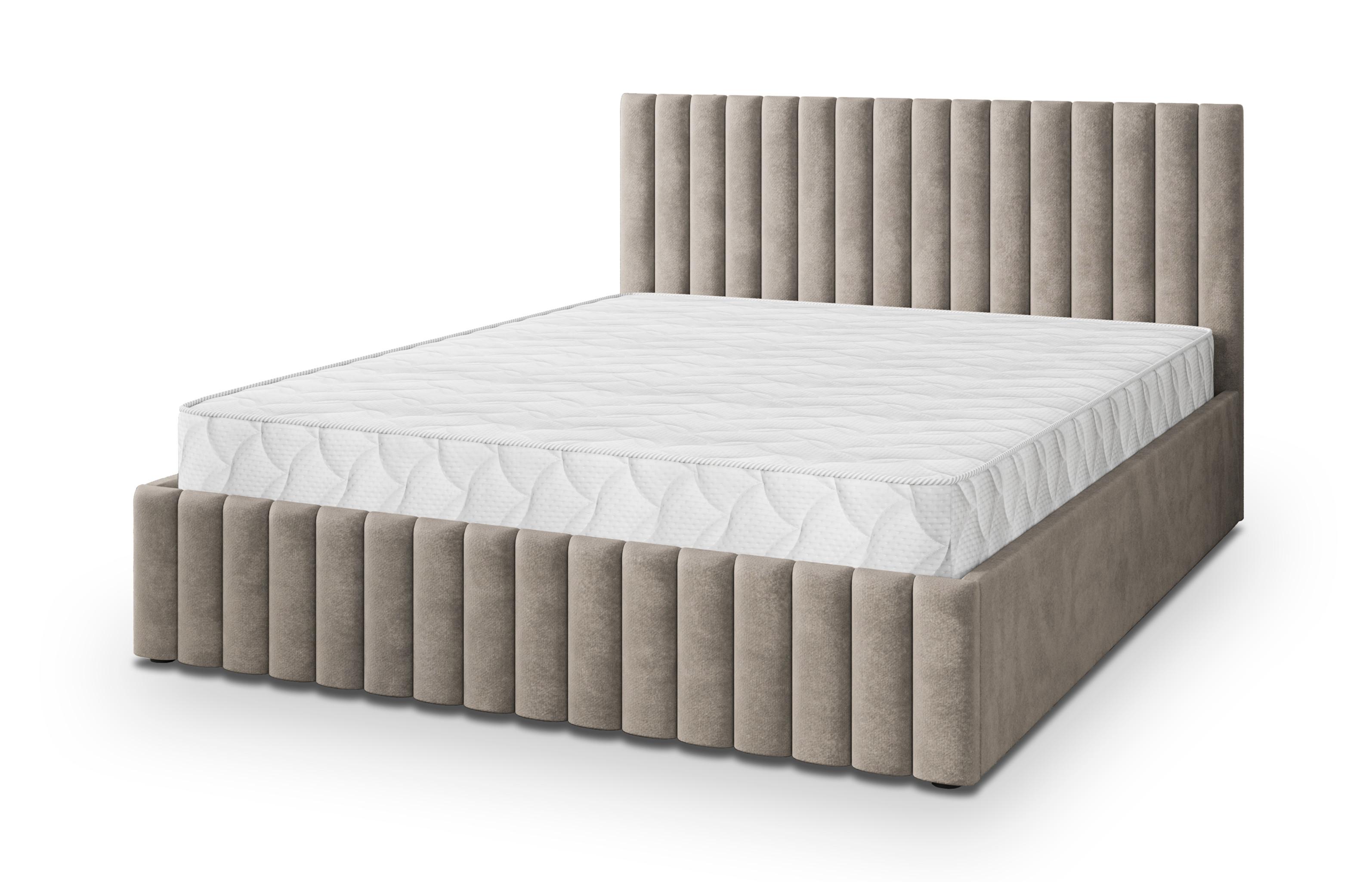 POLSTERBETT CARMIA K 200x200 cm mit Bettkästen - Beige - Beige, Holz/Textil - MASSENO