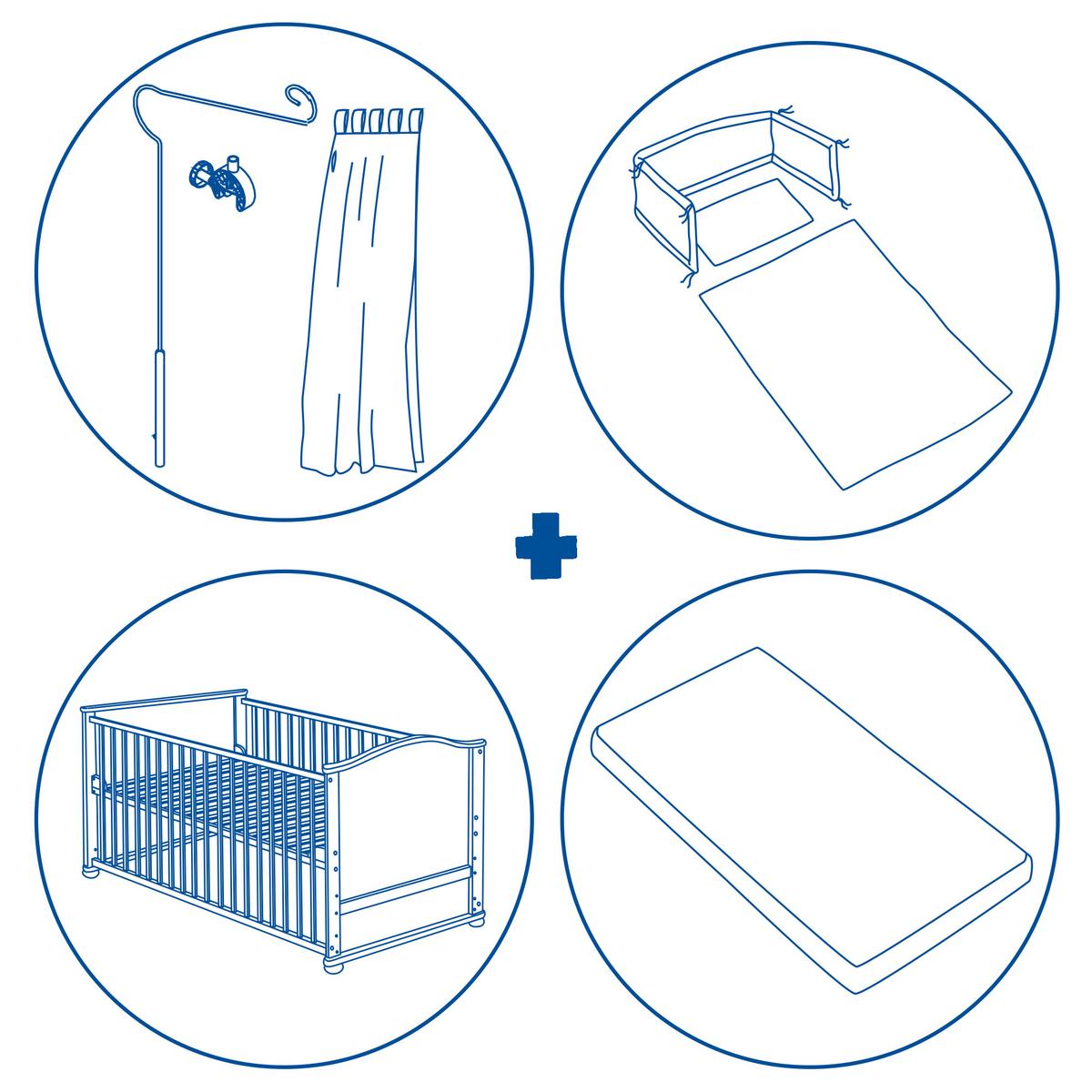 BABYBETT Liebhabär 70 x 140 cm inkl. Textilien - Naturfarben, Holzwerkstoff (70/140cm) - Roba