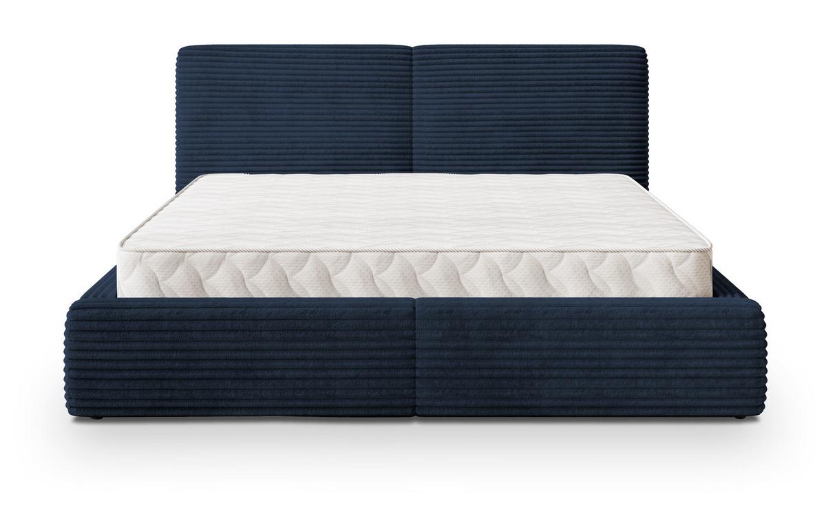 POLSTERBETT FELURO T 200x200 cm mit Bettkästen - Blau - Blau, Holz/Textil - MASSENO