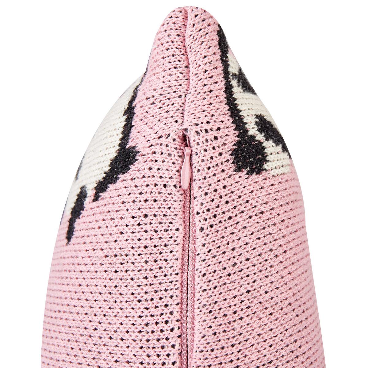 DEKOKISSEN 2er-Set Rosa 45/45 cm Talokan - Pink/Schwarz, Naturmaterialien (45/45cm) - Beliani