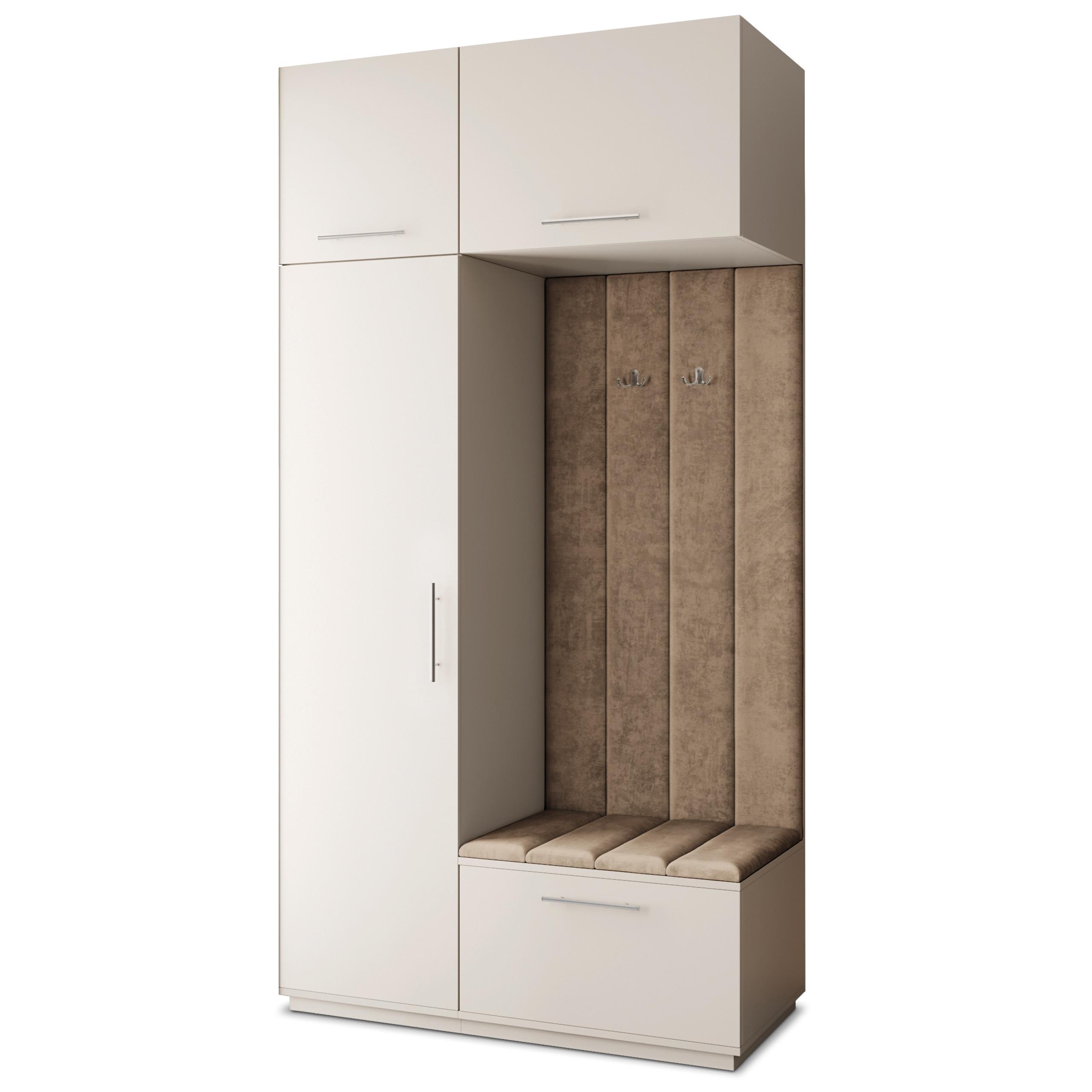 GARDEROBENSCHRANK REMA 120/240/60 cm Modern Garderobe-Set Kaschmir - Kaschmir/Mokka, Holzwerkstoff (120/240/60cm) - MASSENO