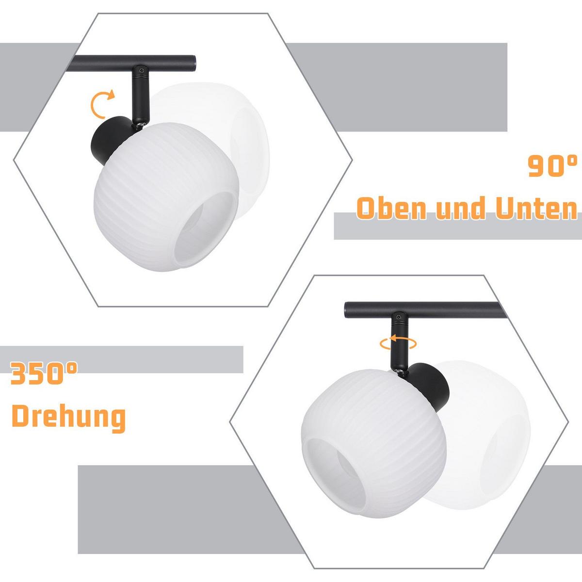 DECKENSTRAHLER Lichtenberger 4-flammig 70/10/16.5cm - Schwarz, Metall (70/10/16.5cm) - Nettlife