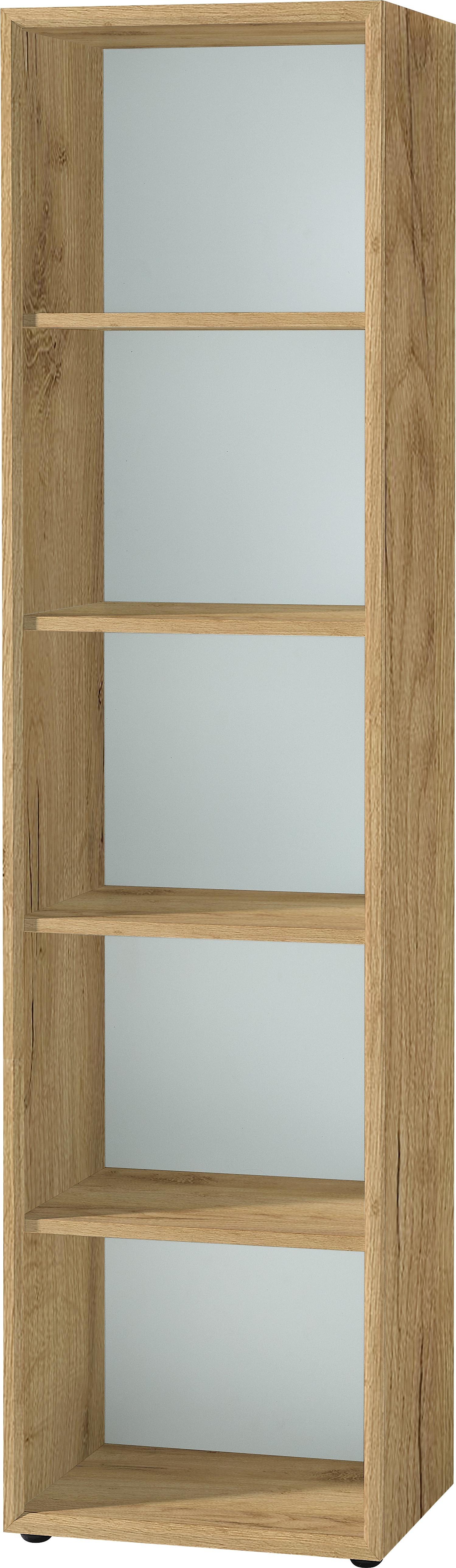 AKTENREGAL hoch schmal MUENCHEN 50x37x196 cm | 5 Ordnerhöhen | Chalet-Eiche-Nb./Weiß - Braun, Holzwerkstoff (50/196/37cm) - KADIMA DESIGN