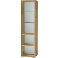 AKTENREGAL hoch schmal MUENCHEN 50x37x196 cm | 5 Ordnerhöhen | Chalet-Eiche-Nb./Weiß - Braun, Holzwerkstoff (50/196/37cm) - KADIMA DESIGN
