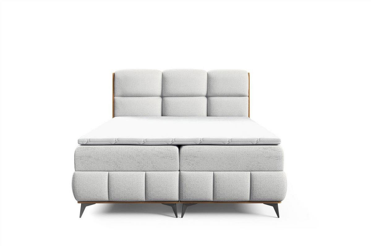 BOXBETT Charlie - Hellgrau, Holzwerkstoff/Textil (140/200cm) - Fun Möbel