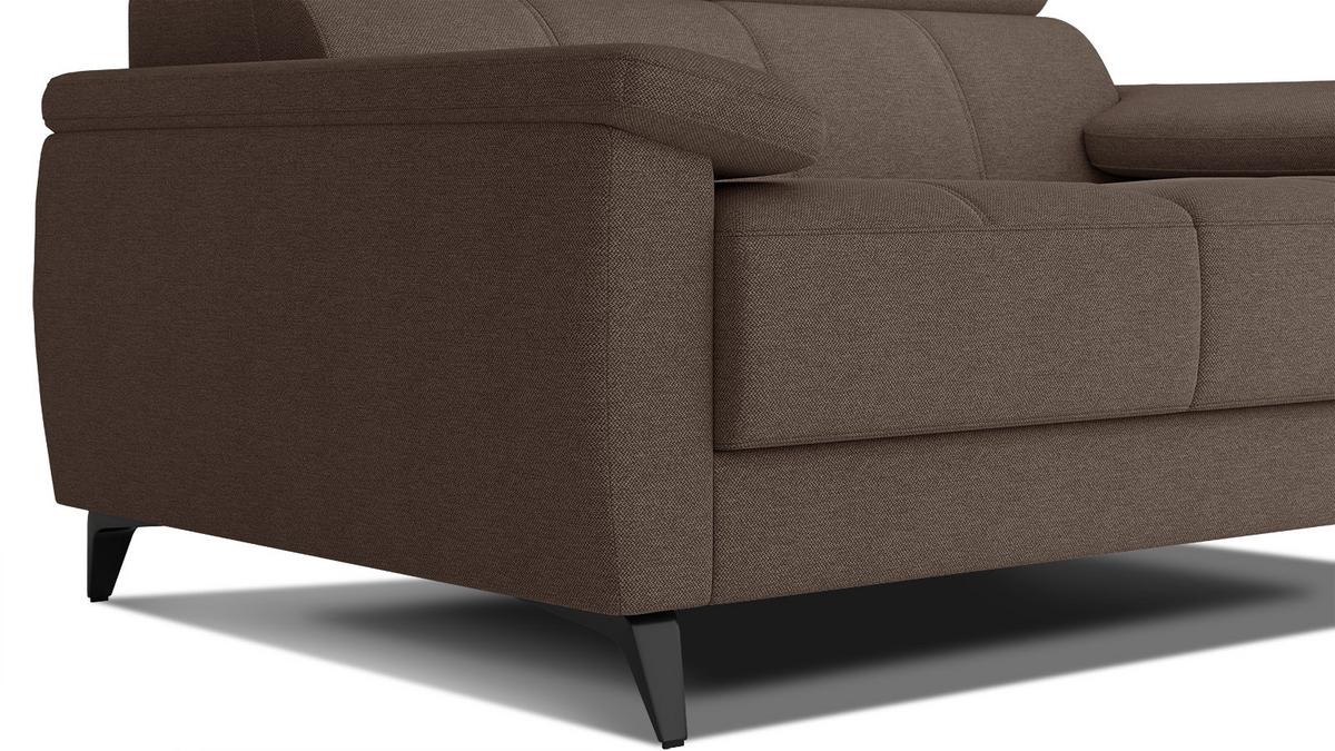 SOFA TAUNUS 2-Sitzer, braun - Schwarz/Braun, Holzwerkstoff/Textil (141/80/102cm) - Wozimo