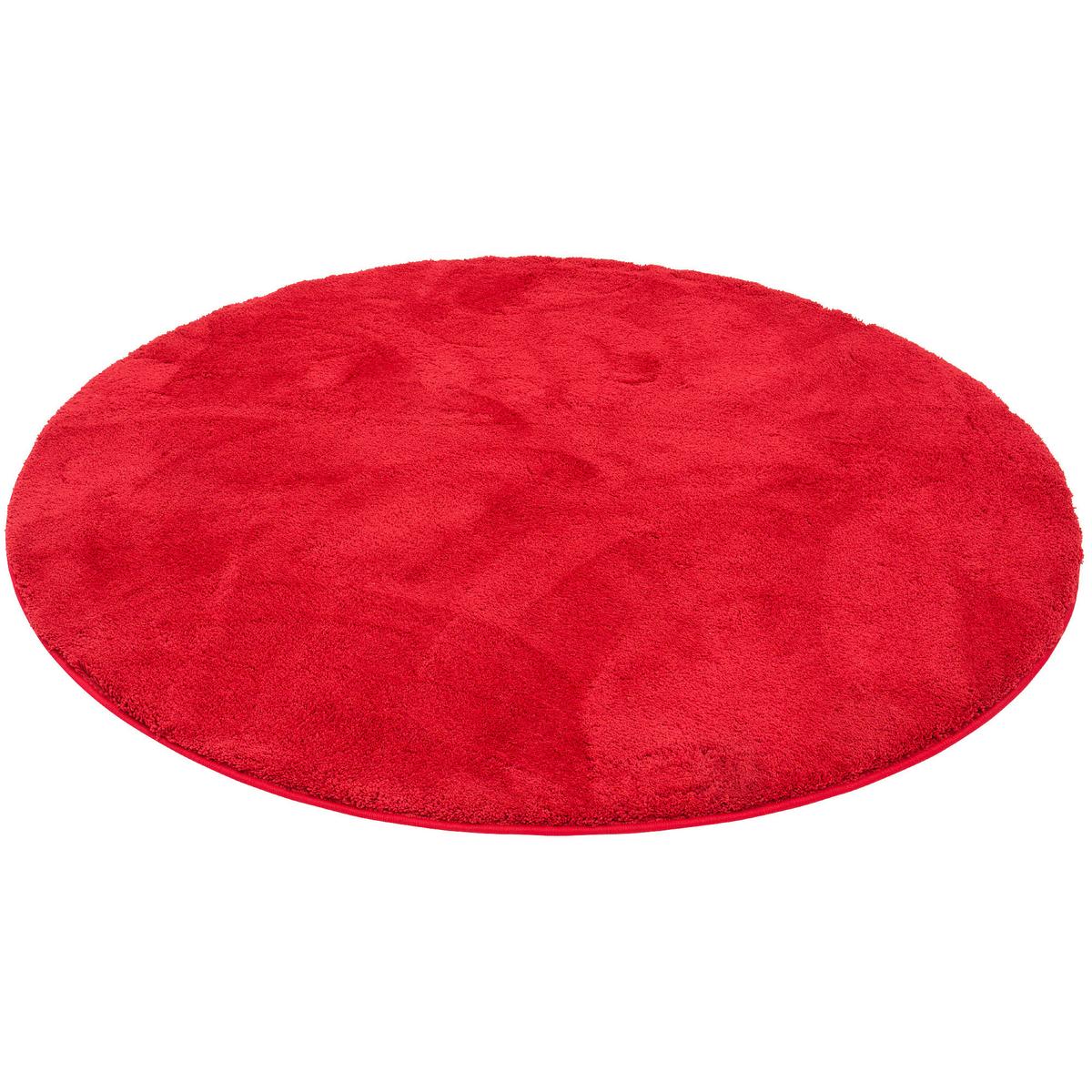 HOCHFLOR SUPER SOFT TEPPICH SILKY RUND - Weinrot, Textil (200/200cm) - Pergamon