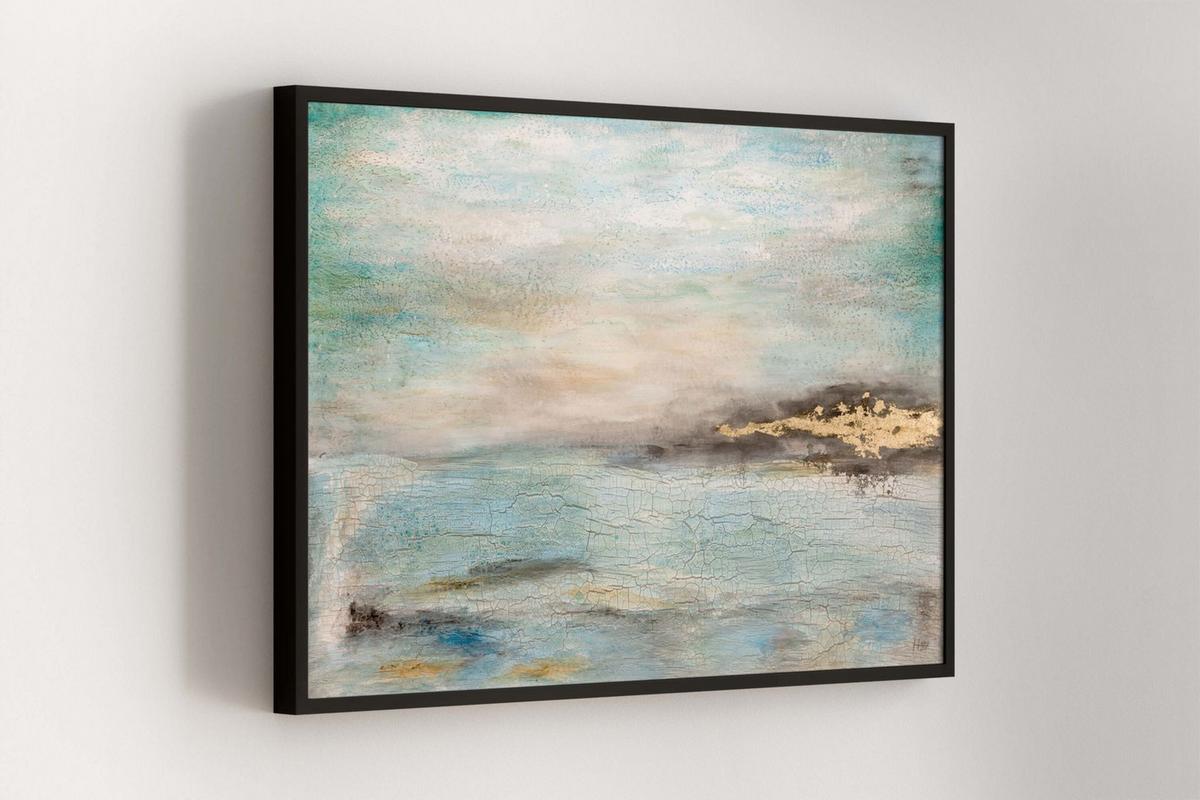 ÖLGEMÄLDE 120/80 cm - Blau, Holz/Textil (120/80cm) - KUNSTLOFT